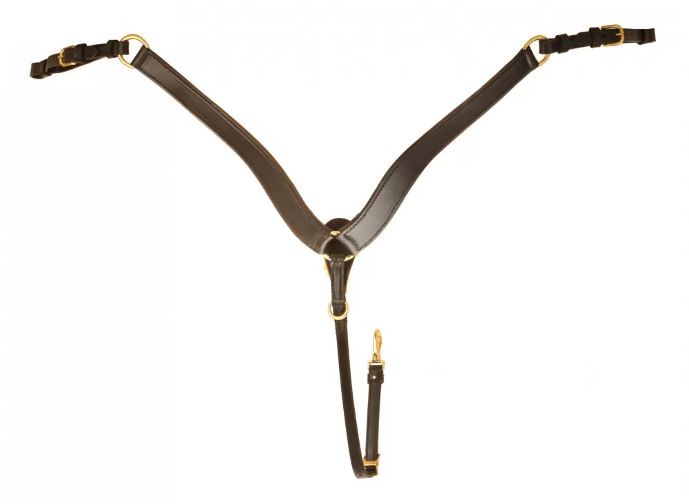 Tory Leather Contour Tapered Breast Strap - Brass Hardware - Image 3