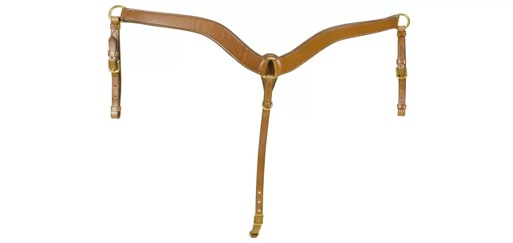 Tory Leather Contour Tapered Breast Strap - Brass Hardware