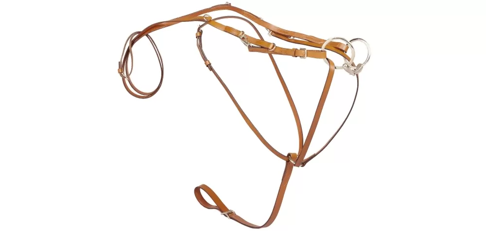 Tory Leather German Martingale & Reins - Center Buckle