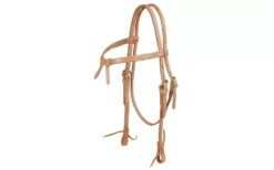 Tory Leather Single Ply Brow Knot Headstall - Tie Ends