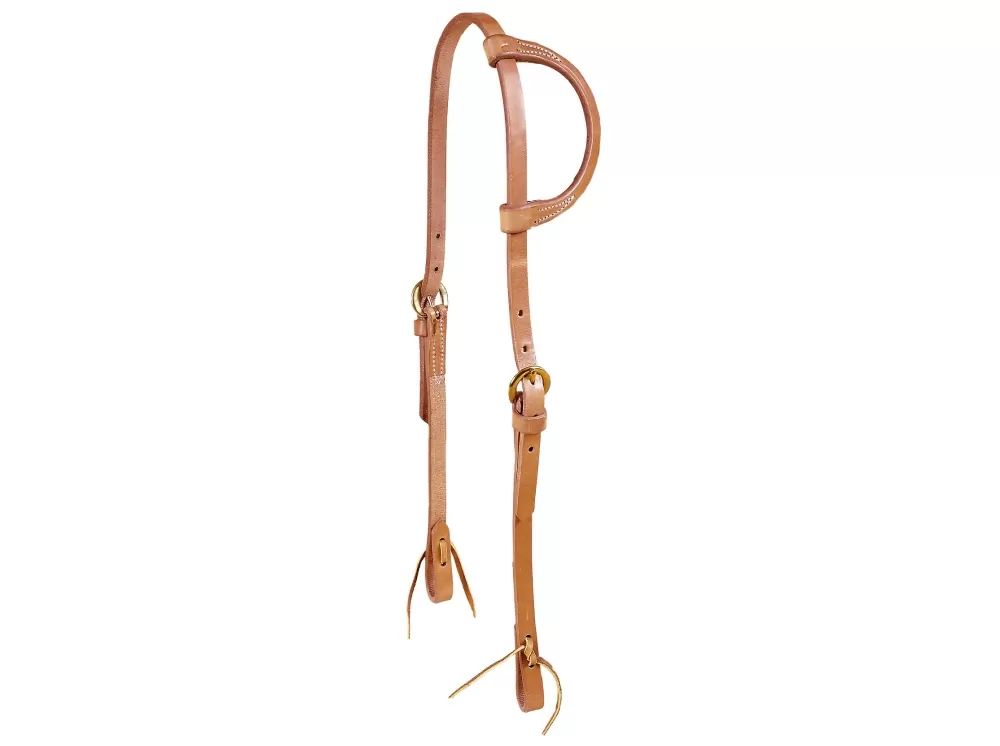 Tory Leather One Ear Single Ply Training Headstall - Snap Bit Ends