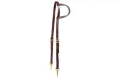 Tory Leather Slip Ear Training Headstall - Brass Snap Bit Ends