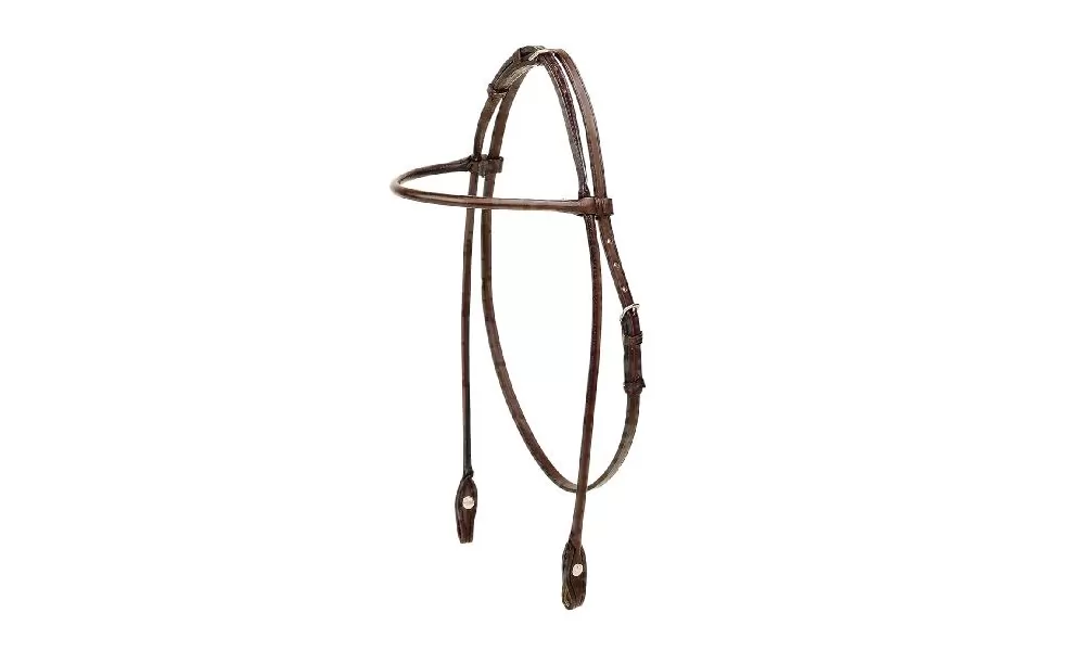 Tory Leather English Bridle Leather Rolled Arabian Browband Headstall - Image 2