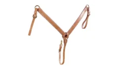 Tory Leather Double & Stitched Breast Strap - Brass Hardware