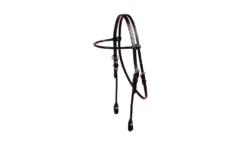 Tory Leather Brow Band Rolled Bridle Leather Headstall