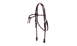 Tory Leather Brow Knot Rolled Bridle Leather Headstall