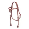 Tory Leather Brow Knot Double & Stitched Bridle Leather Headstall