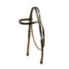 Tory Leather Oversized Brow Band Headstall - Chicago Screw Bit Ends