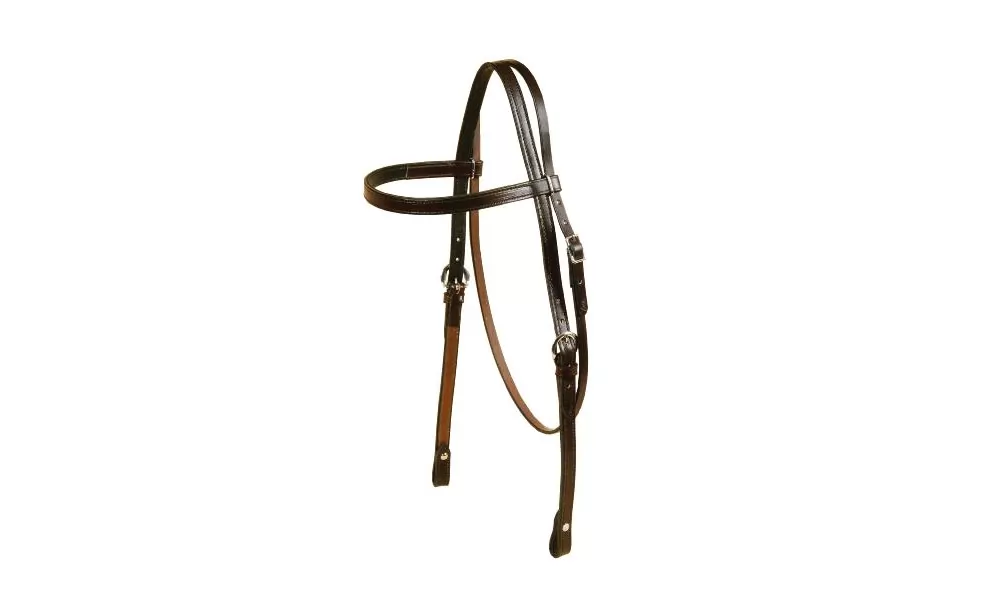 Tory Leather Oversized Brow Band Headstall - Chicago Screw Bit Ends - Image 3