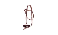 Tory Leather 5/8" Brow Knot Headstall W/Single Ply Reins