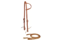 Tory Leather Sliding Ear Headstall & Reins - Tie Bit Ends