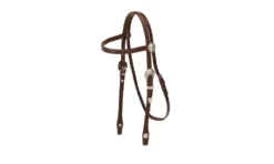 Tory Leather Pony Browband Headstall - Silver Buckles & Conchos