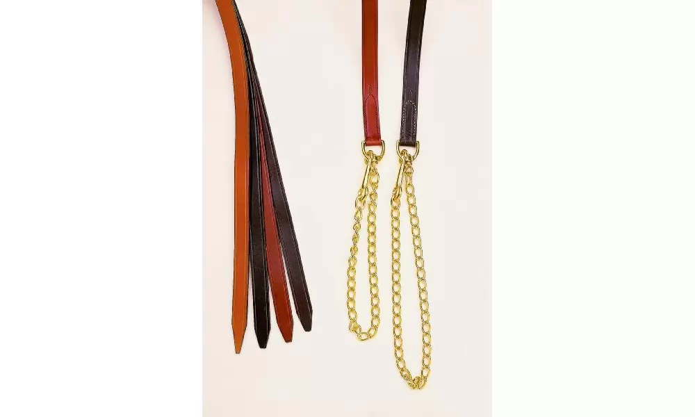 Tory Leather 1" Single Ply Lead - Brass Chain