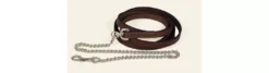 Tory Leather Single Ply Lead With Nickel Plated Chain