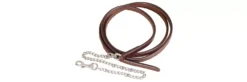 Tory Leather 3/4" Full Double & Stitched Lead With Nickel Plated Chain