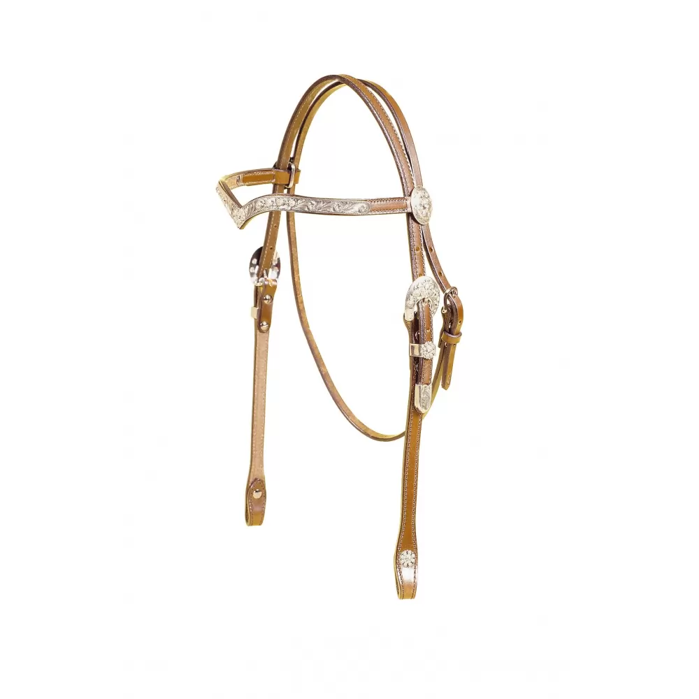 Tory Leather San Diego Berry Style Silver V Brow Headstall - Image 2