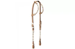 Royal King Rawhide/Ferruled Silver Double Ear Show Headstall