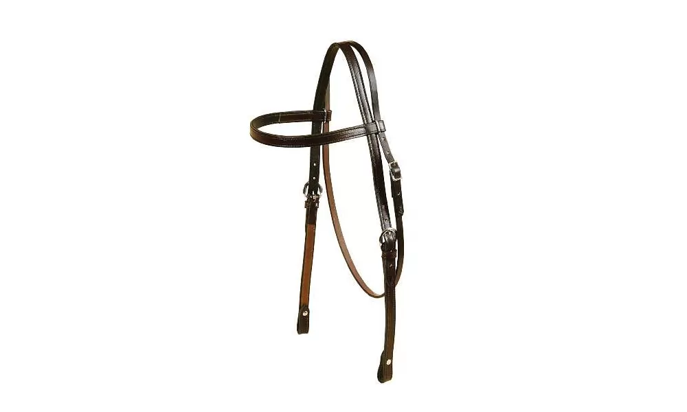 Tory Leather Oversized Brow Band Headstall - Chicago Screw Bit Ends - Image 4