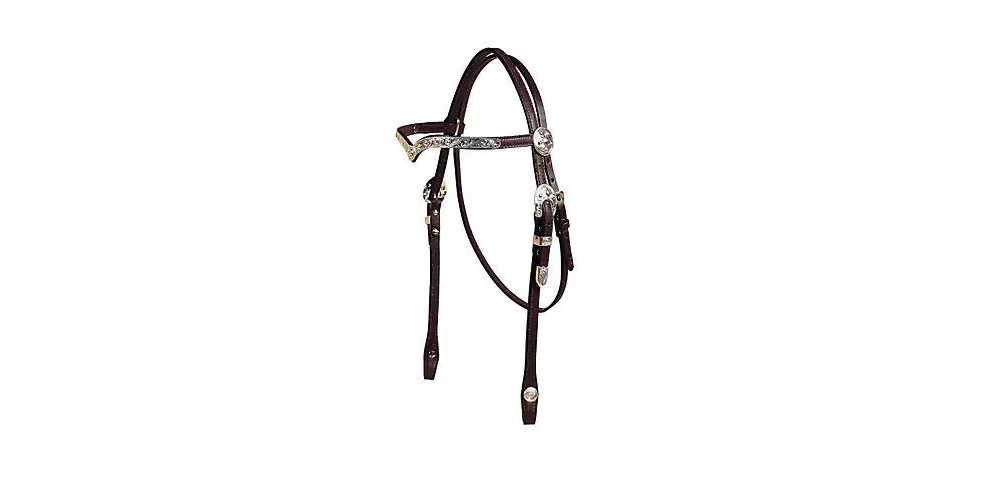 Tory Leather San Diego Berry Style Silver V Brow Headstall
