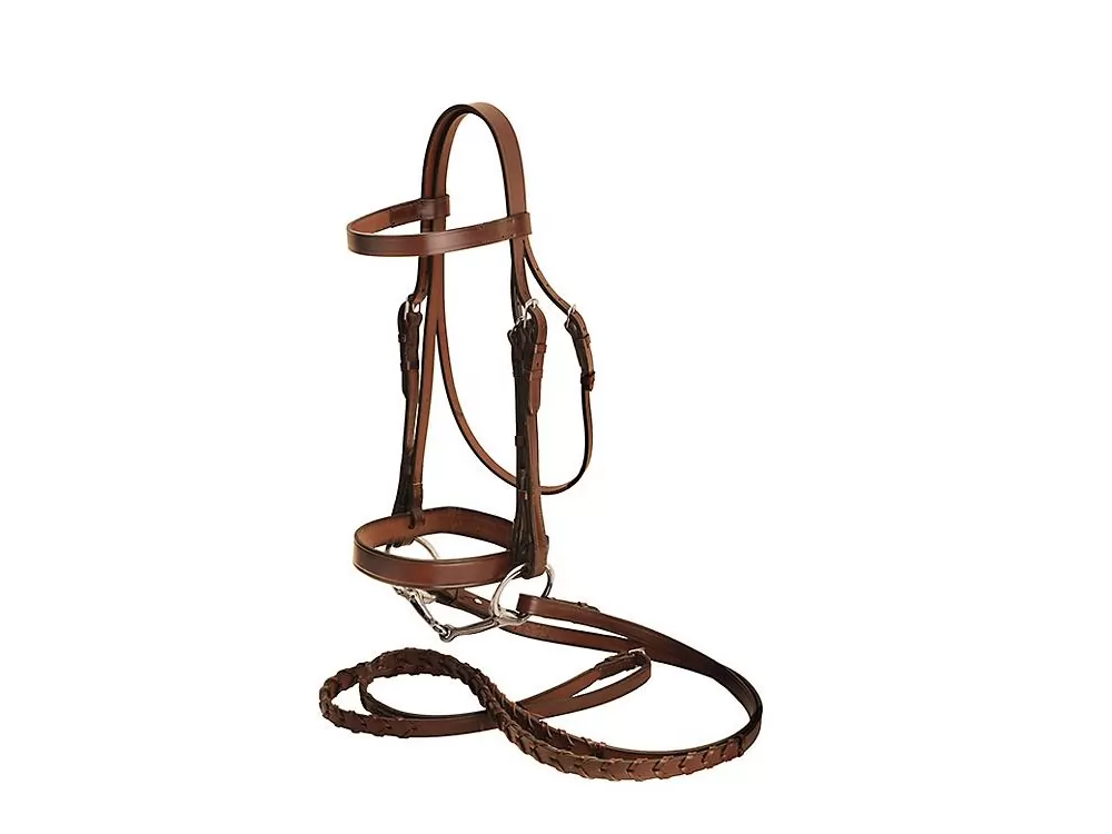 Tory Leather Heavy Duty Fox Hunt Bridle With Laced Reins & Hook & Stud Ends - Image 3