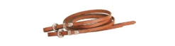 Tory Leather Single Ply Split Reins - 3-Piece Silver Buckle Set