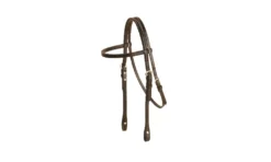 Tory Leather Pony Brow Band Headstall - Double Crown Buckles