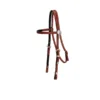 Tory Leather Brow Band Headstall - 3-Piece Silver Buckle Set
