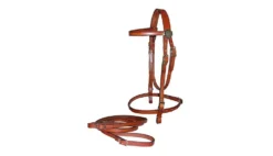 Tory Leather Browband Bridle & Reins Filling - Buckle Bit Ends