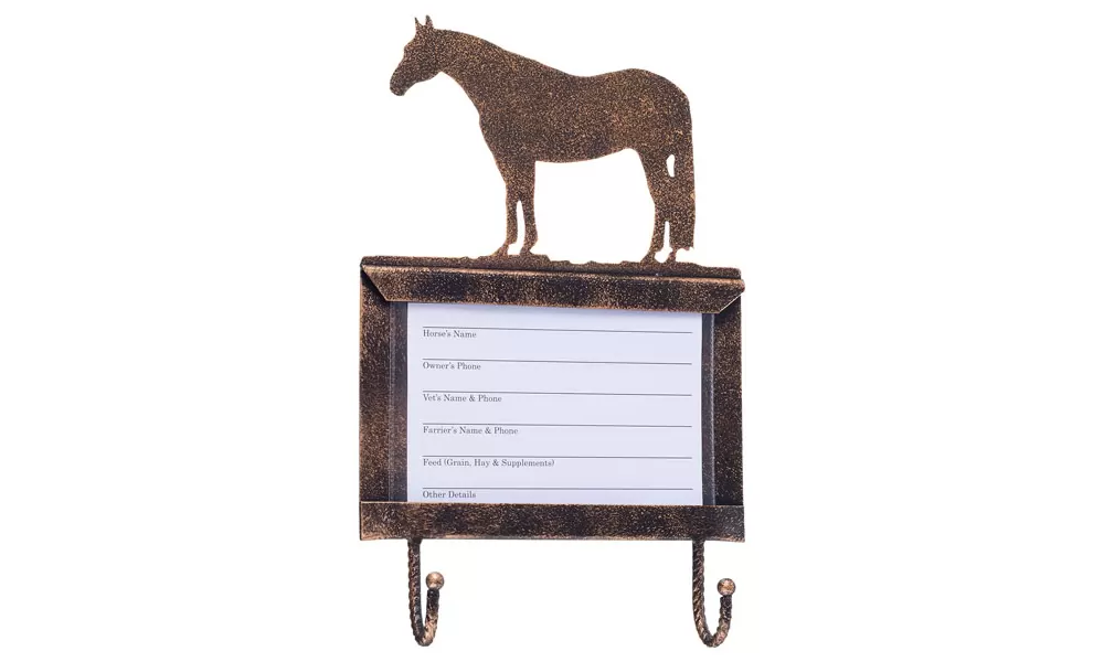 Tough-1 Deluxe Stall Card Holder With Hooks - Quarter Horse - Image 2