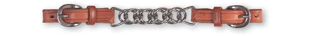 Classic Equine Curb Strap With Flat Stainless Steel Links - Image 2