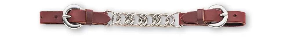 Classic Equine Curb Strap With Flat Stainless Steel Links