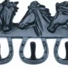 Horse Fare Three Hooks With Three Horse Heads